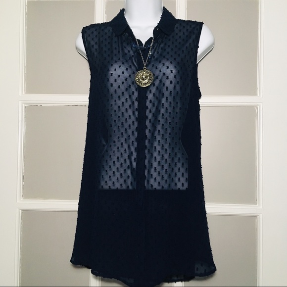 MNG BLUE NAVY SUIT ROSITA BLOUSE - Picture 2 of 8